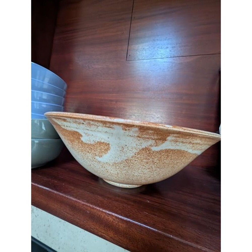 Large Vintage Neutral Brown Beige White Bowl "Starbuck"